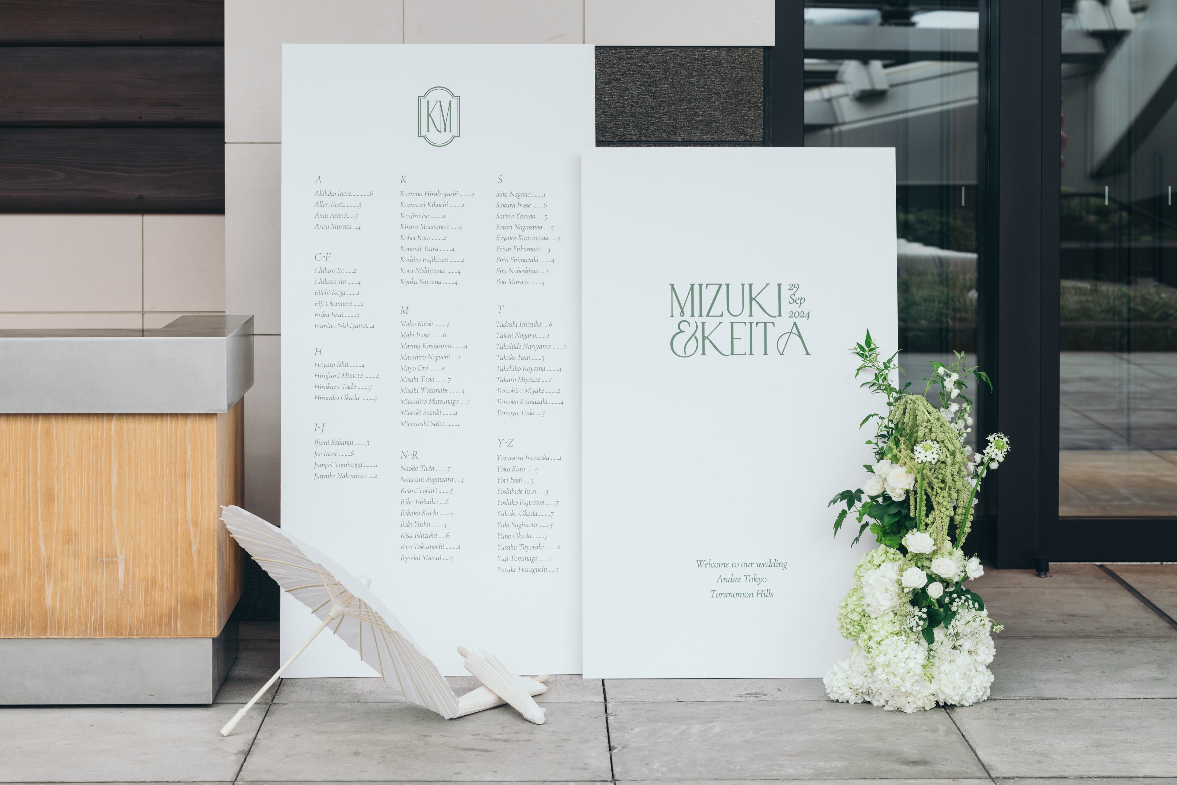 Welcome board & Seating Chart – Seanature (シーナチュール)