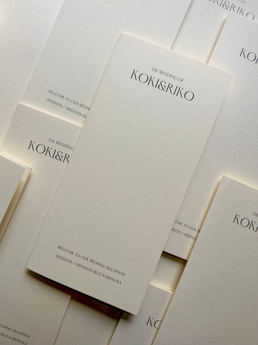 結婚式　席次表　ペーパーアイテム　三つ折り席次表