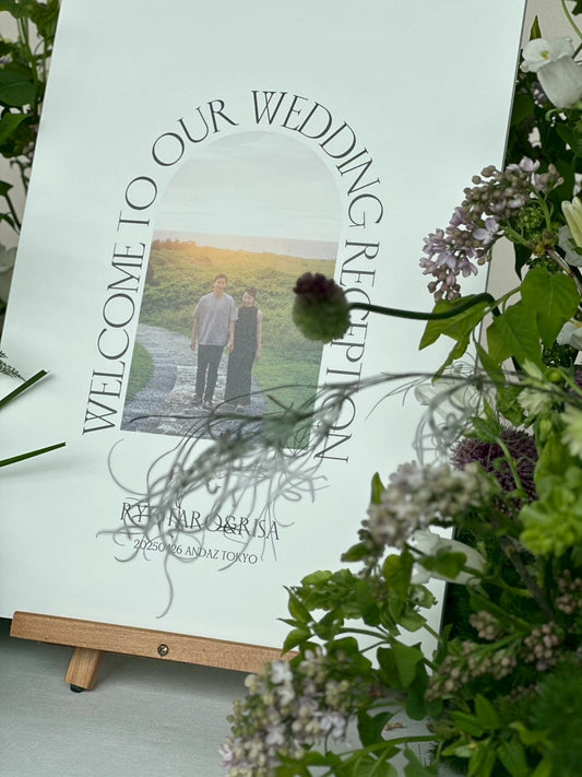 おしゃれな結婚式のウェルカムボード