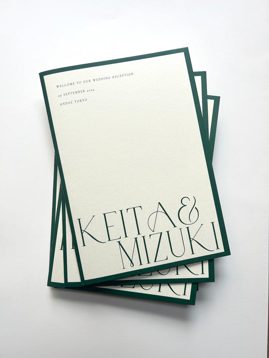 結婚式　ペーパーアイテム　プロフィールブック　おしゃれ　シンプル　高級感　席次表　メニュー表　seanature  ホテルウェディング