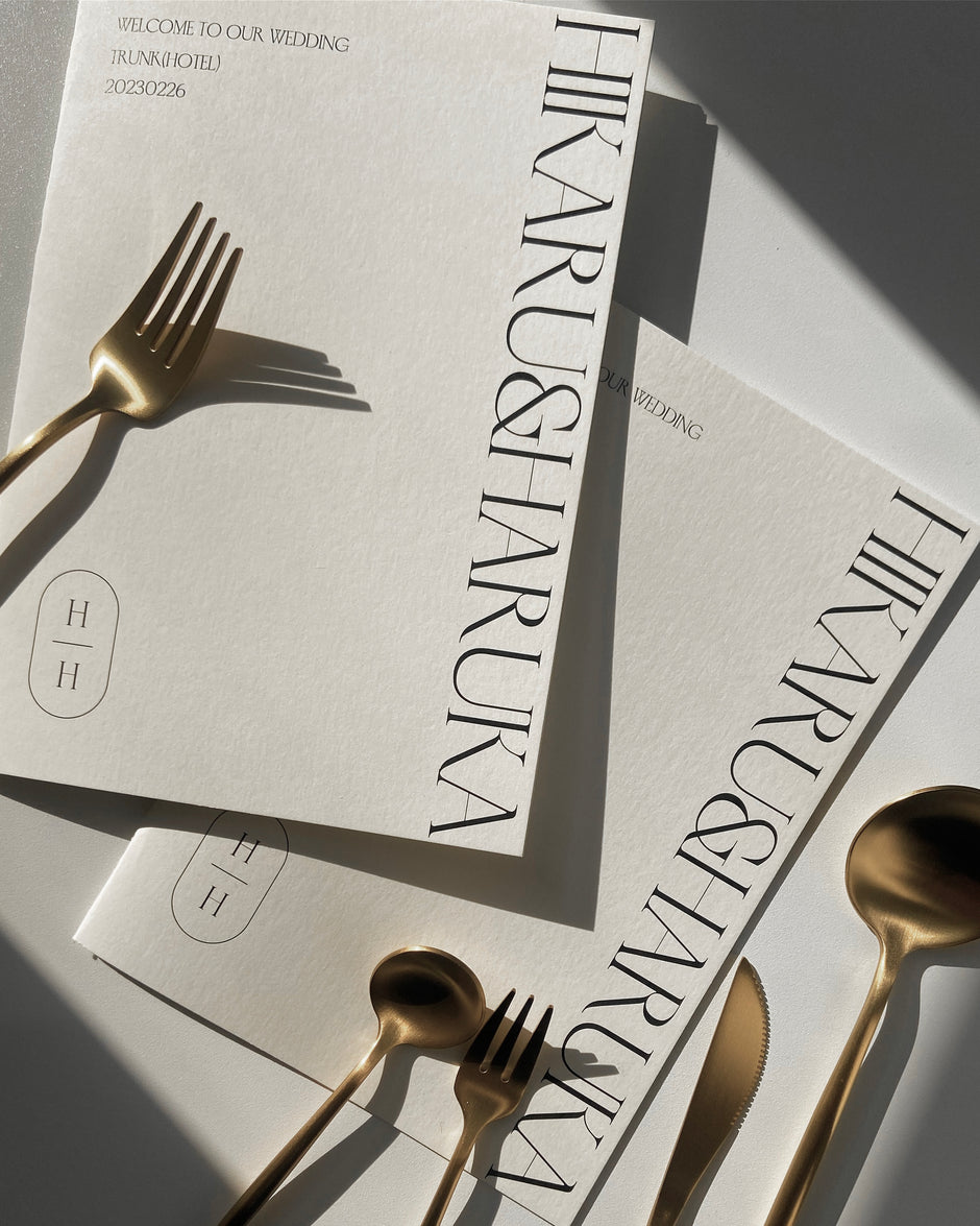 結婚式　ペーパーアイテム　プロフィールブック　おしゃれ　シンプル　高級感　席次表　メニュー表　seanature  ホテルウェディング