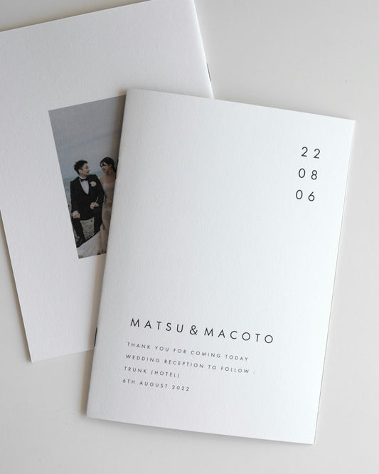 結婚式　ペーパーアイテム　プロフィールブック　おしゃれ　シンプル　高級感　席次表　メニュー表　seanature  ホテルウェディング